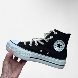 Converse Women's High Top Sneakers - Cream/Black Stitching